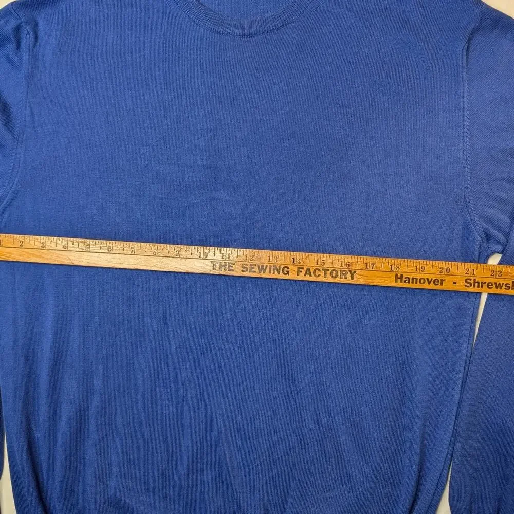 Camicissima Italy 100% Cotton Crewneck Pullover Sweater Sz XL Cobalt Blue Preppy
